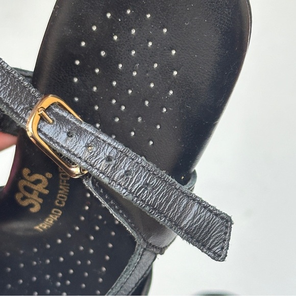 SAS Caress Cross Strap Wedge Sandal Black Size 7 narrow - Picture 7 of 13